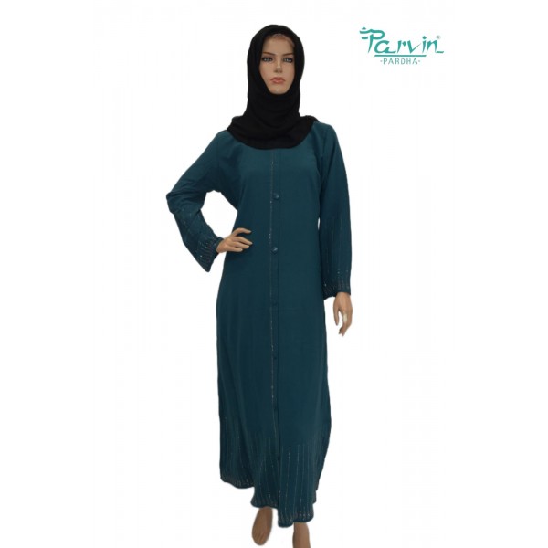 PARVIN ABAYA WITH CEY FABRIC AND STONE WORKS