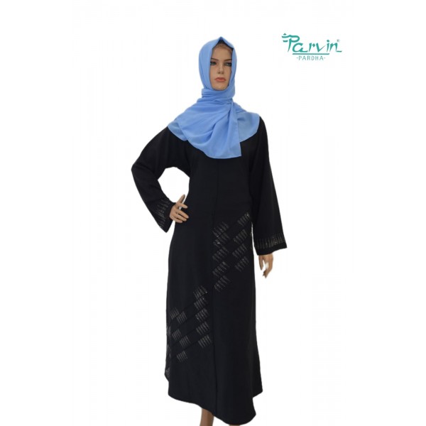PARVIN ABAYA WITH RUKHSAR FABRIC AND STONE WORKS